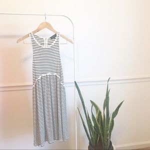 🚌 POL | Black and White Striped Tank Dress S